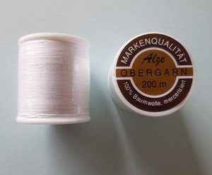 Cotton thread 100% mercerised cotton no 50 (200 m), White